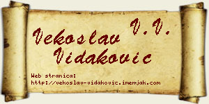 Vekoslav Vidaković vizit kartica